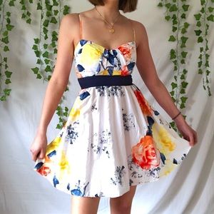 Watercolor floral mini dress